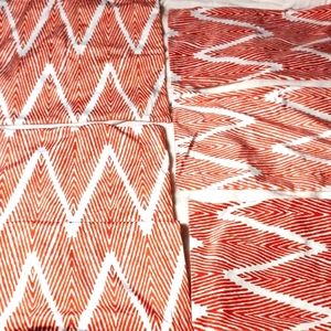 Pillow Cover Inserts Orange and White Velvet